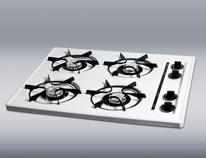 Summit WTL03 24 Inch Gas Cooktop with 4 Open Burners, Pilot Light