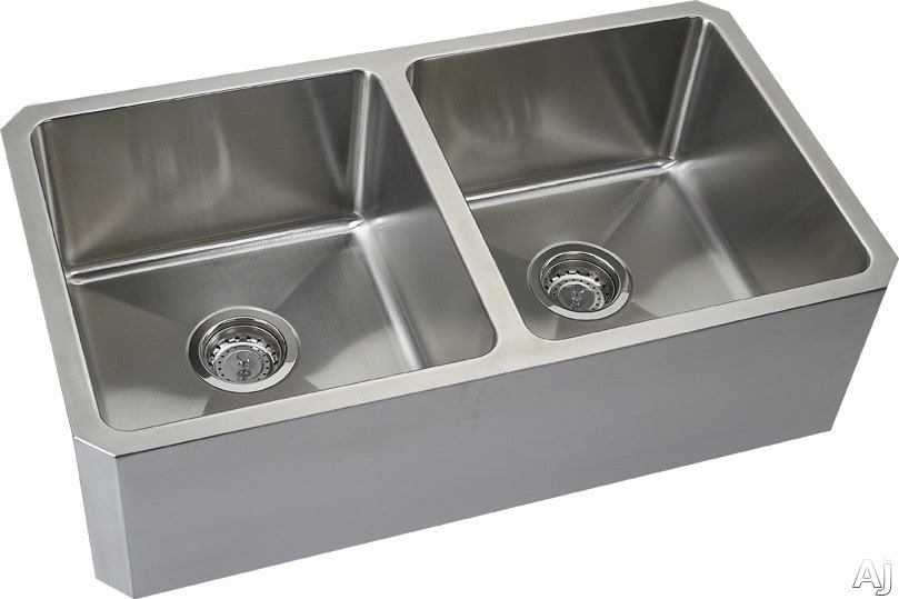 Hamat SFD4226 32 Inch Undermount Double Bowl Stainless Steel Apron Sink with 16Gauge, 87/8