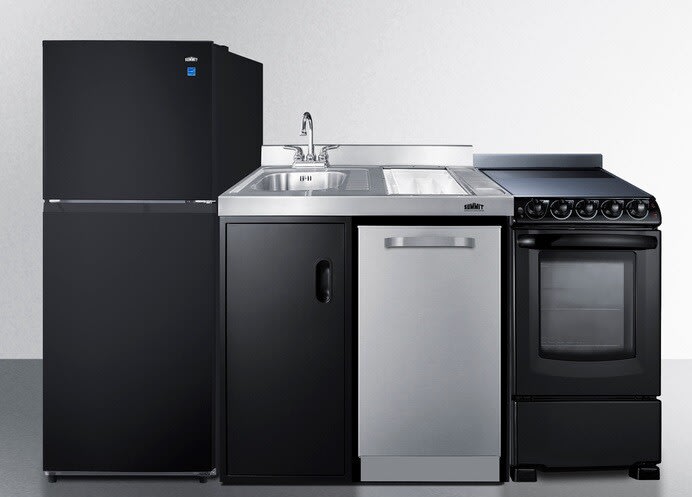 Summit ACK80HT 80 Inch All-In-One Kitchenette with 10.1 cu. ft