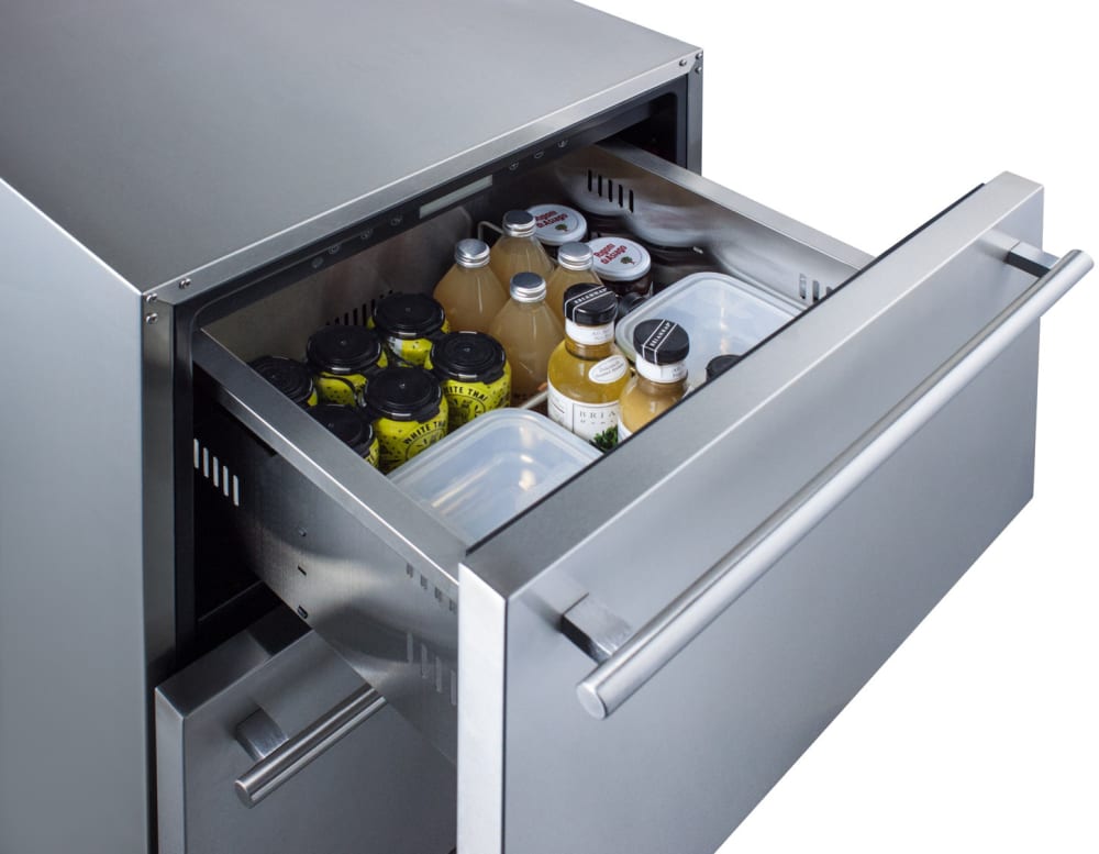 Summit ADRD24 24 Inch Built In 2-Drawer Undercounter Refrigerator