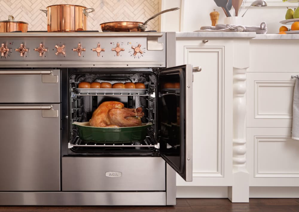 AGA AEL481DFPCR 48 Inch Freestanding Dual Fuel Range with 5 Sealed