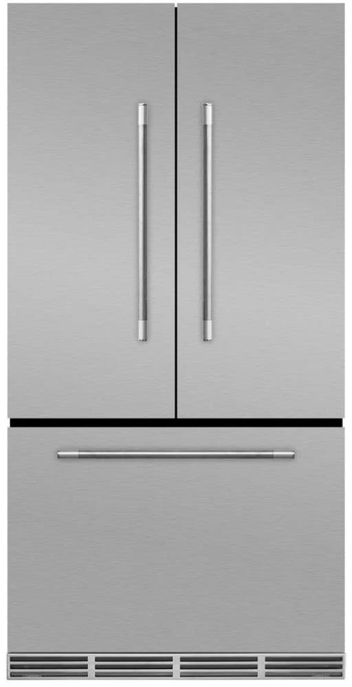 AGA MMCFDR23SS 36 Inch Counter Depth French Door Refrigerator with Storage Drawer with 12 Temperature Settings, Ice Maker, Ice/Water Filters, Cantilever Glass Shelves, Gallon Door Storage, Wine Rack, Can Racks, Star-K Sabbath Mode and 2.6 cu ft Capacity: Stainless Steel
