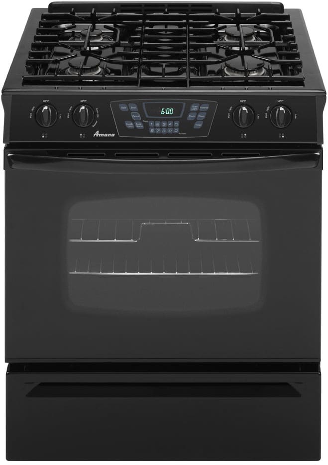Amana AGS5730BDB 30 Inch SlideIn Gas Range with 4 Sealed Burners, 4.5