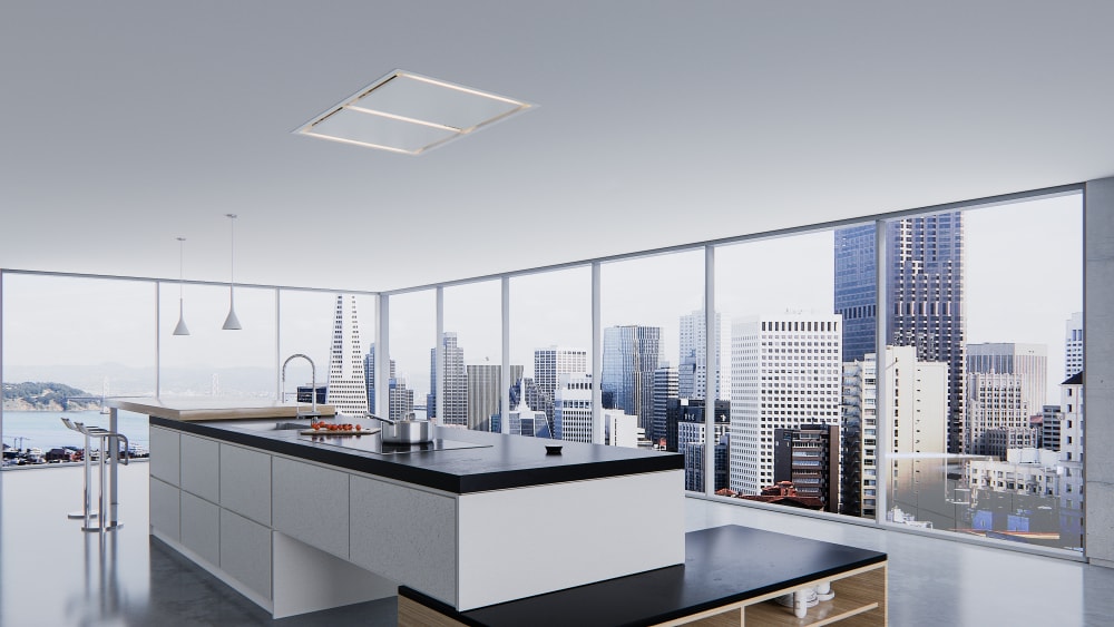 Zephyr ALUE43BWX Lux 43 Inch Island Mount Convertible Range Hood