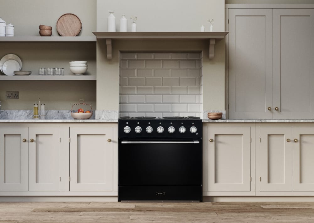 AGA AMC36DFABL 36 Inch Freestanding Dual Fuel Range with 5 Sealed
