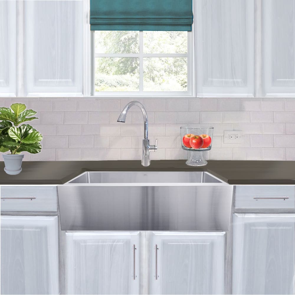 Nantucket Sinks Apron332210-SR-16 - 33 inch Pro Series Small Radius Farmhouse Apron Front Stainless Steel Sink, image size:1000x1000