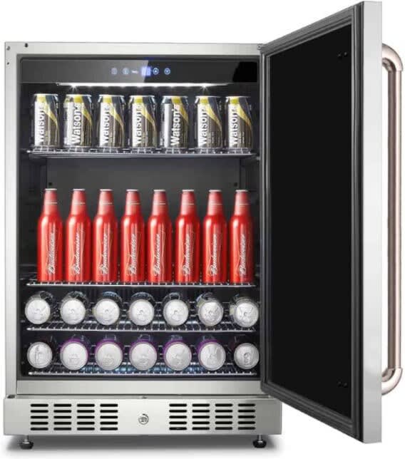 Artisan ARTBC24 24 Inch Outdoor Refrigerator with 5.5 Cu. Ft. Capacity, 304 Stainless Steel, Front, Bottom Ventilation, Interior LED Lighting, and Digital Thermostat