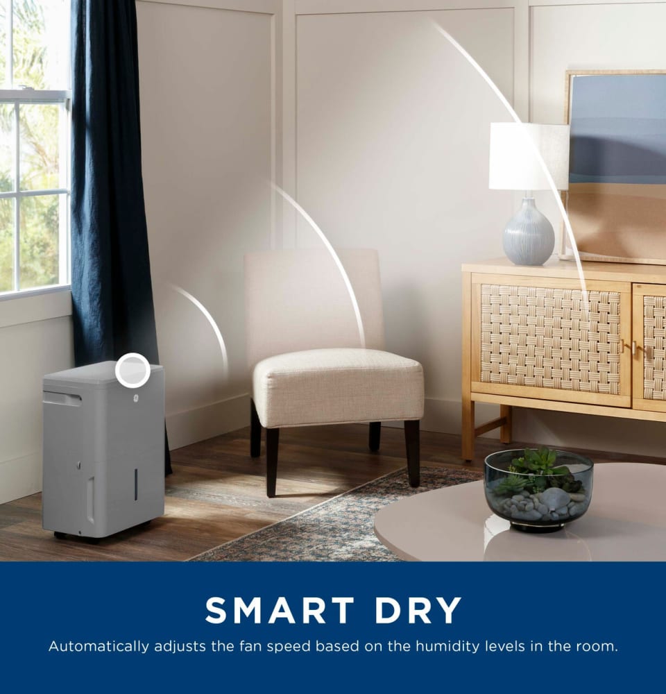 GE AWYR50LC 50 Pint Smart Portable Dehumidifier with Built