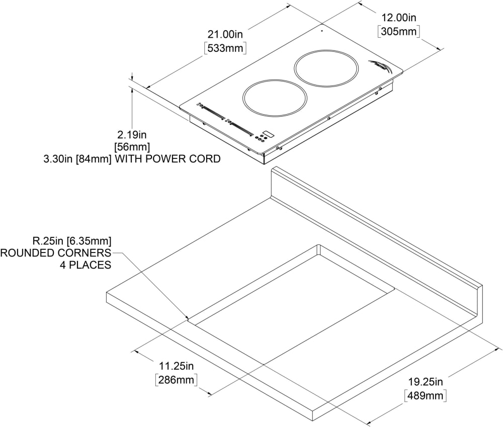 Kenyon B80321 12 Inch Induction Cooktop with 2 Elements, Ceramic Glass