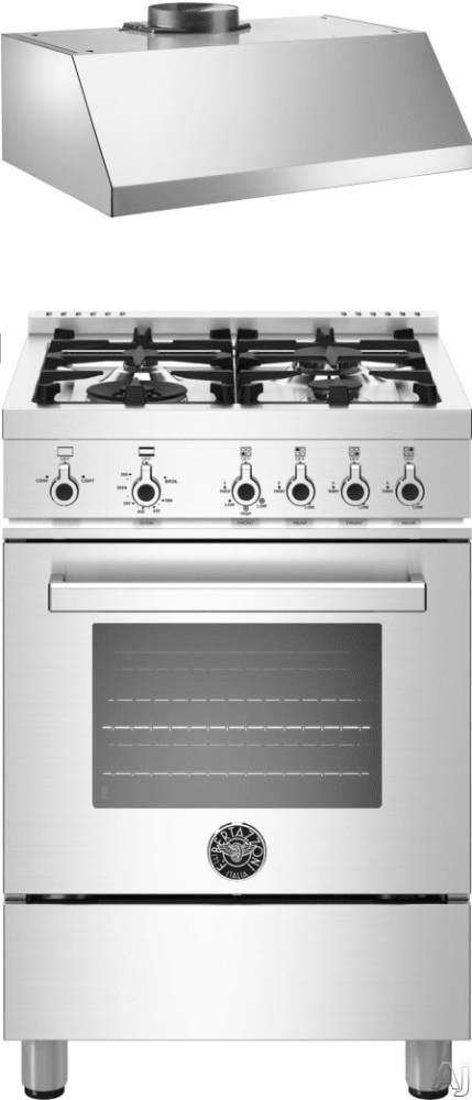 Bertazzoni BERARH100 2 Piece Kitchen Appliances Package with Gas Range in Stainless Steel