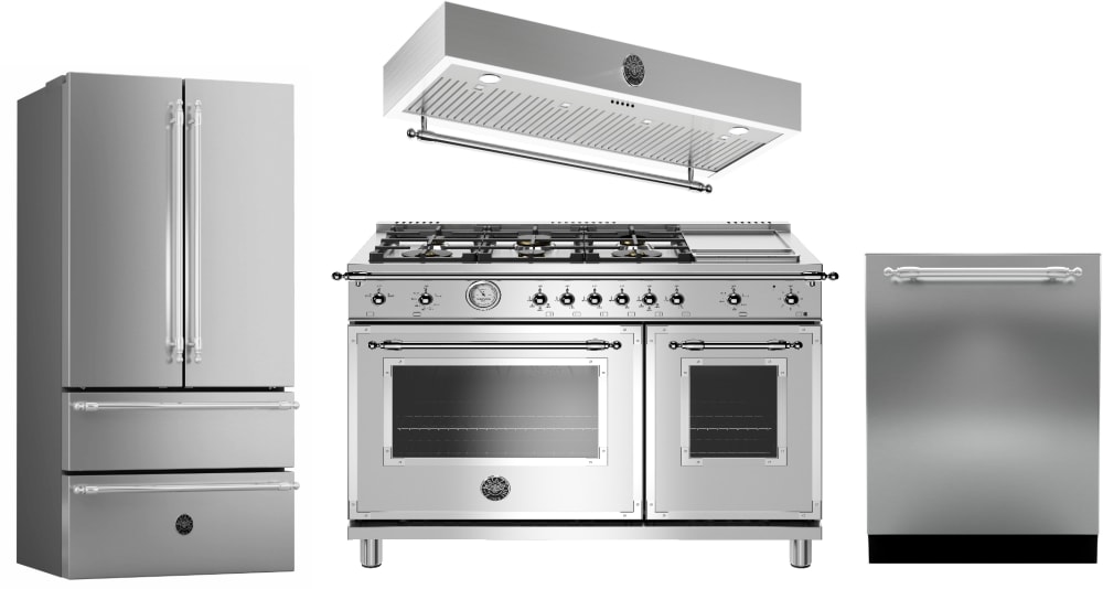 Bertazzoni BERERADWRH21 4 Piece Kitchen Appliances Package with French