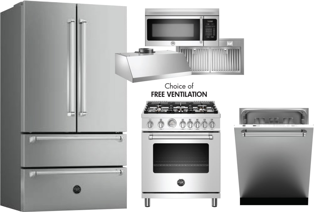 Bertazzoni BERMAS30V1 3 Piece Kitchen Appliances Package ...