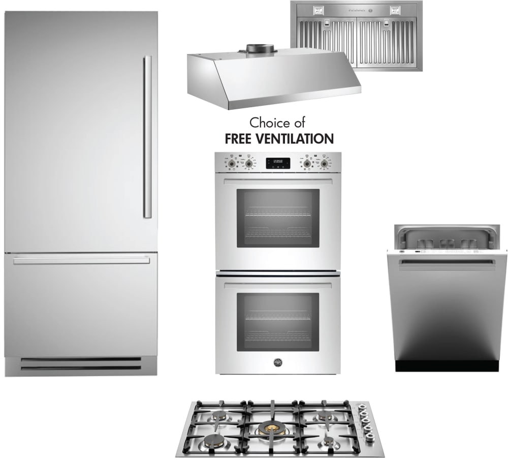 Bertazzoni BERPWC36V2 5 Piece Kitchen Appliances Package ...