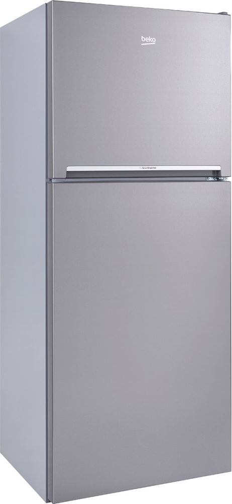 Beko BFTF2716SSIME 28 Inch Counter Depth Top Freezer Refrigerator with 13.53 Cu. Ft. Capacity, ActiveFresh Blue Light, NeoFrost Dual Cooling, IonGuard, Adjustable Glass Cantilever Shelves, Door Alarm, and Energy Star Qualified: With Ice Maker