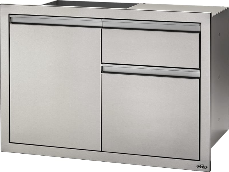 Napoleon BI36241D1W 36 Inch Single Door & Waste Bin Drawer with Interior Storage Shelves