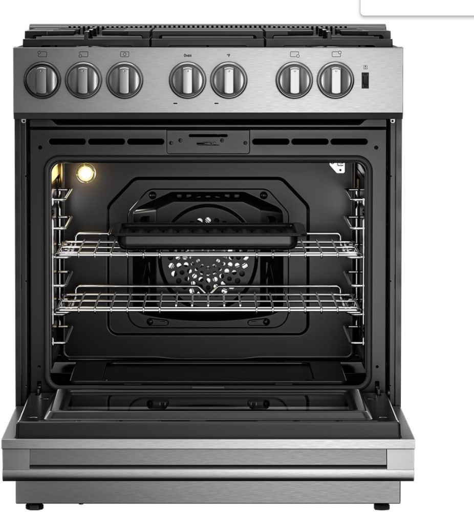 Blomberg BDF30522SS 30 Inch SlideIn Dual Fuel Range with 5 Sealed