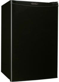 Danby DCR044A2BDD 4.4 cu. ft. Compact Refrigerator with 2 1/2 Adjustable Glass Shelves, Full-Width Freezer Section, Integrated Tall-Bottle Door Shelving, CanStor Beverage Dispenser, ENERGY STAR and Reversible Door Hinge: Black