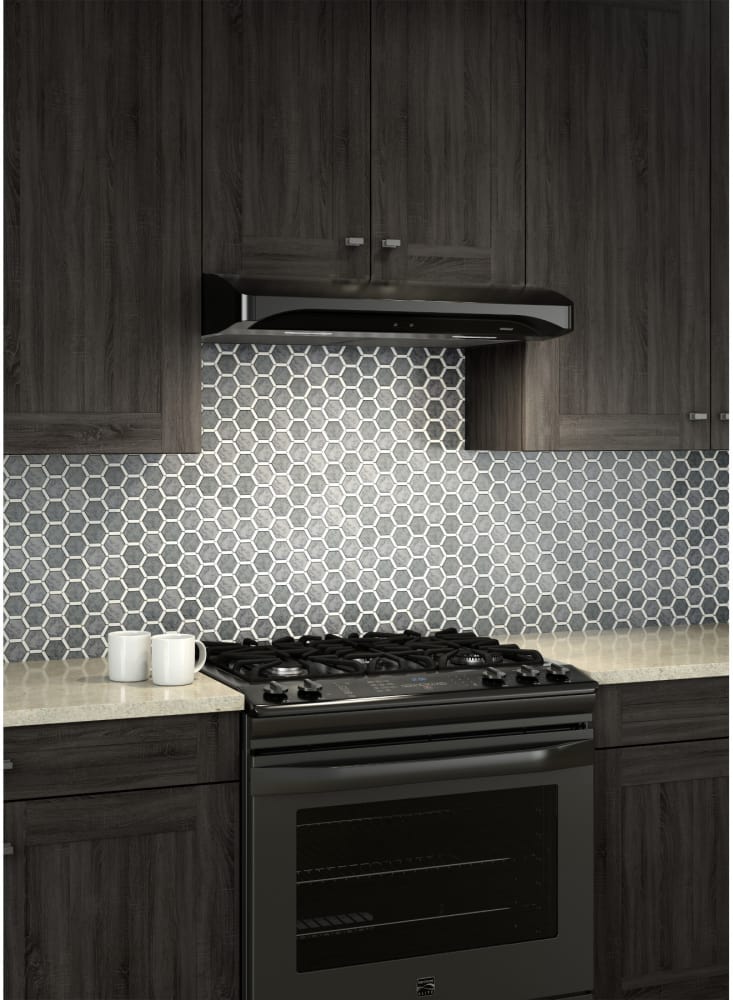 Broan Bqdd130bl 30 Inch Under Cabinet Range Hood With Captur System Broan Alta Bqdd130bl Black Lifestyle