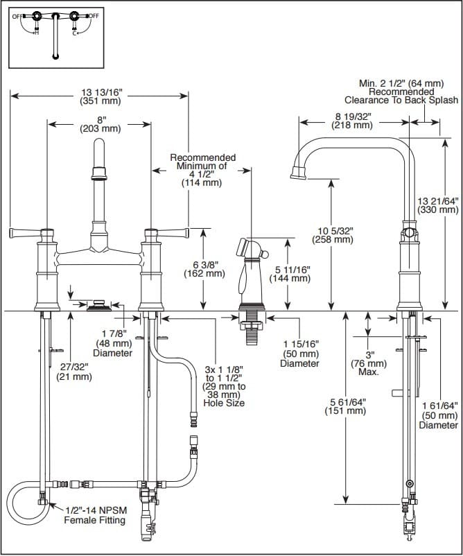 Brizo 62525lfpn Double Lever Cast Spout Faucet Kitchen Faucet With