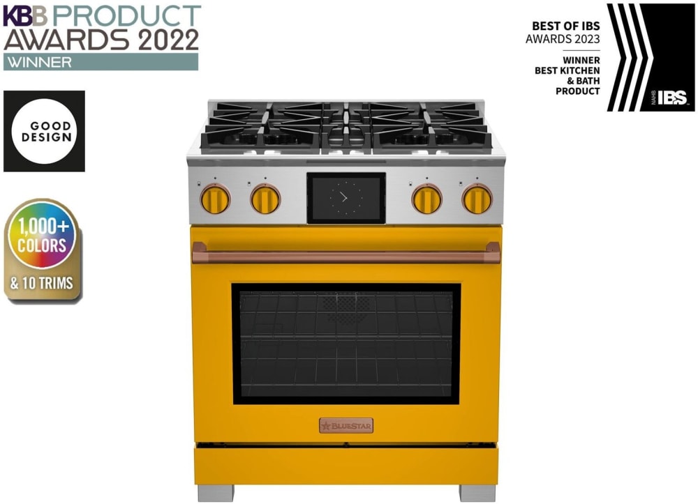 BlueStar BSDF304BLCF 30 Inch Freestanding Dual Fuel Range with 4 Sealed