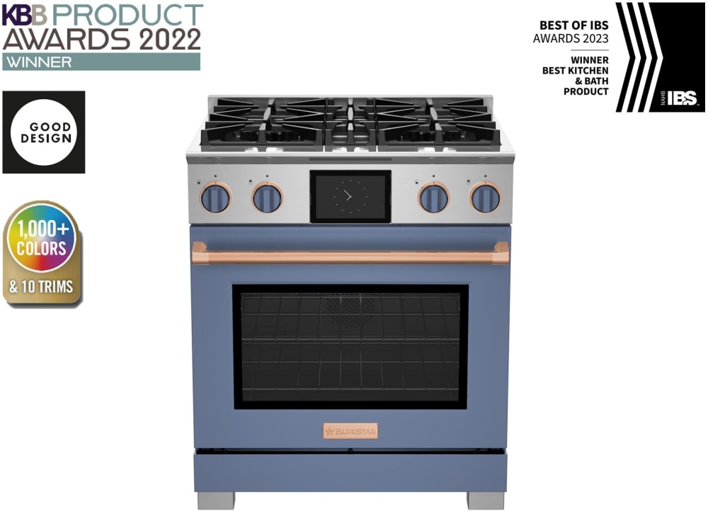 BlueStar BSDF304BL 30 Inch Freestanding Dual Fuel Range with 4 Sealed
