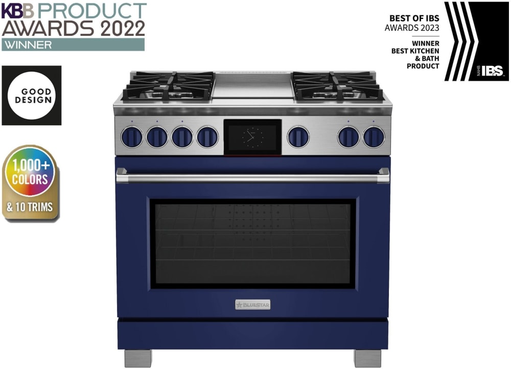Verona Ultima Series VUFSIE365BU 36 Inch 5.0 Cu.ft Freestanding Induction Range Oven Convection, With Griddle, Burgundy