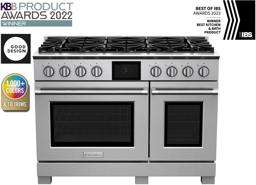 BlueStar BSDF488B 48 Inch Freestanding Dual Fuel Range with 8 Sealed