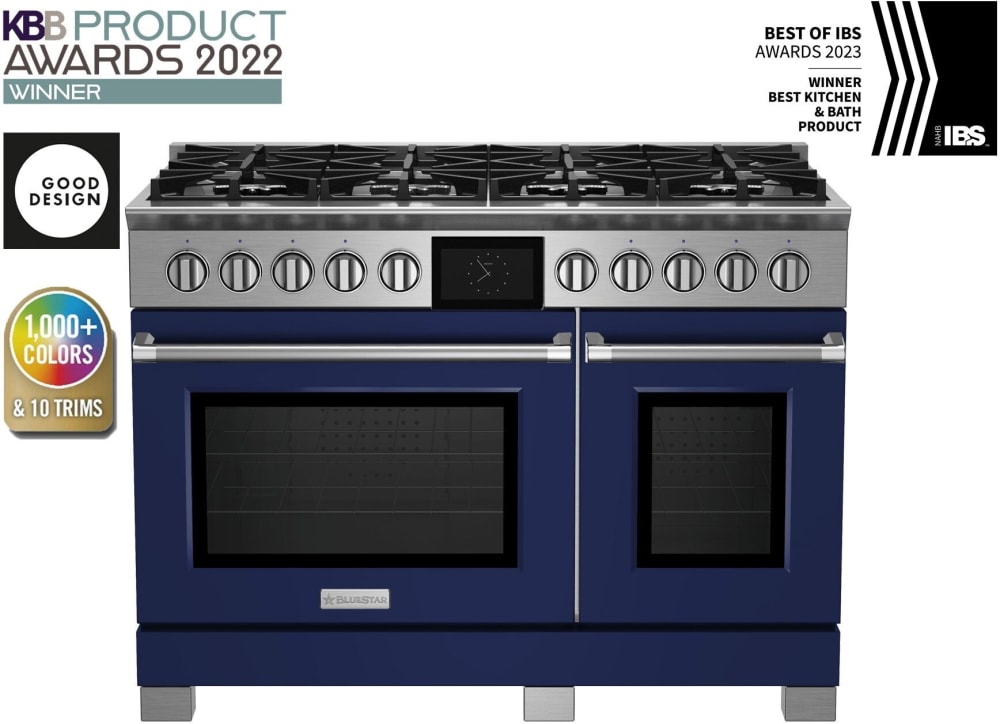 BlueStar BSDF488B 48 Inch Freestanding Dual Fuel Range with 8 Sealed