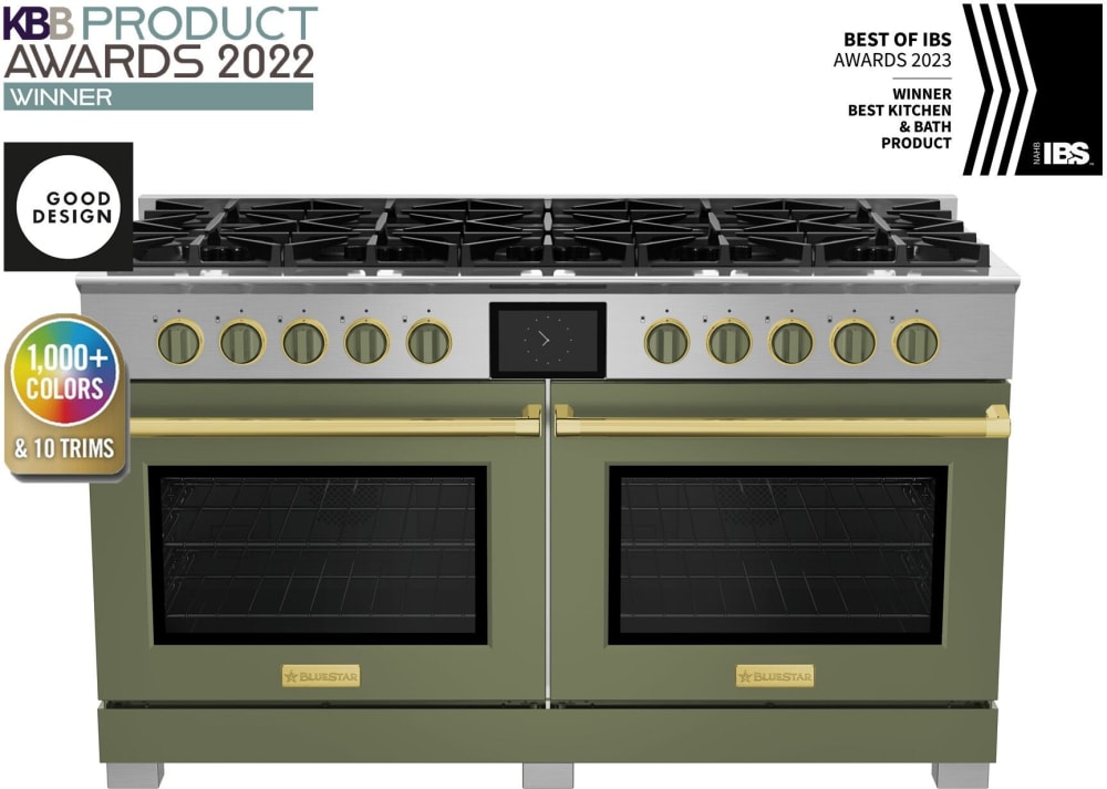 BlueStar BSDF6010BC 60 Inch Freestanding Dual Fuel Range with 10 Sealed  Burners