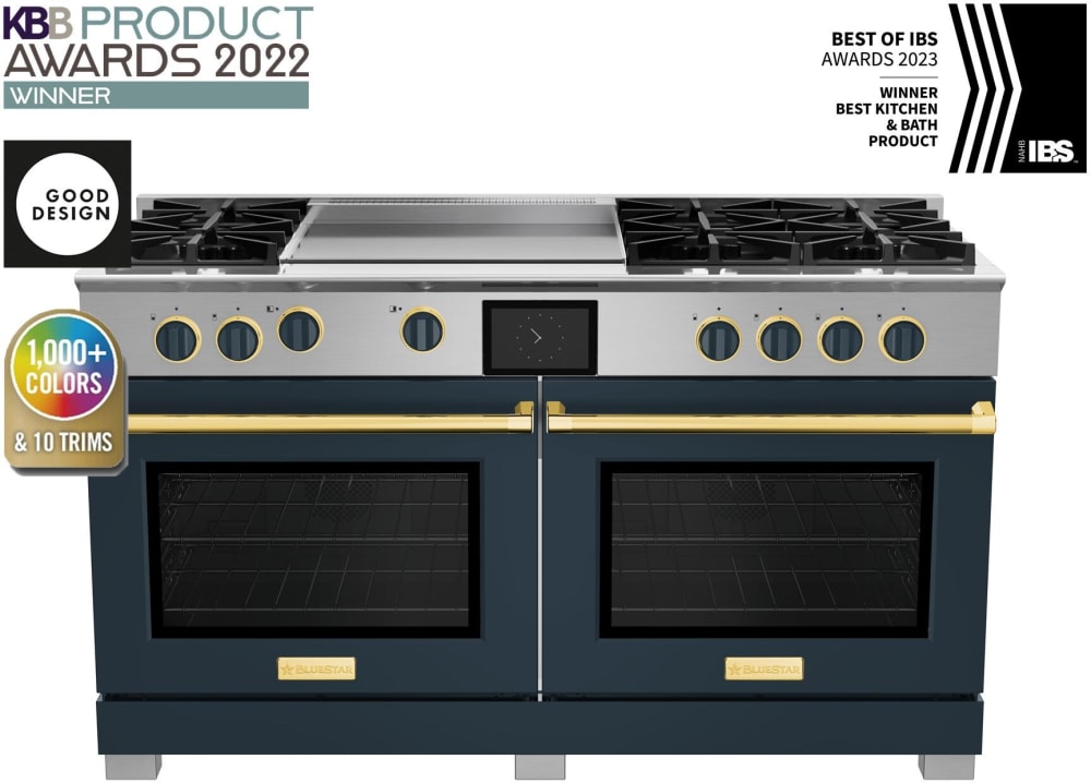 BlueStar BSDF606GCFPLT 60 Inch Freestanding Dual Fuel Range with 6