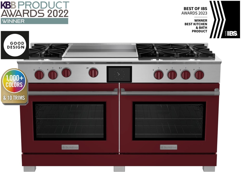BlueStar BSDF606GLCPLT 60 Inch Freestanding Dual Fuel Range with 6