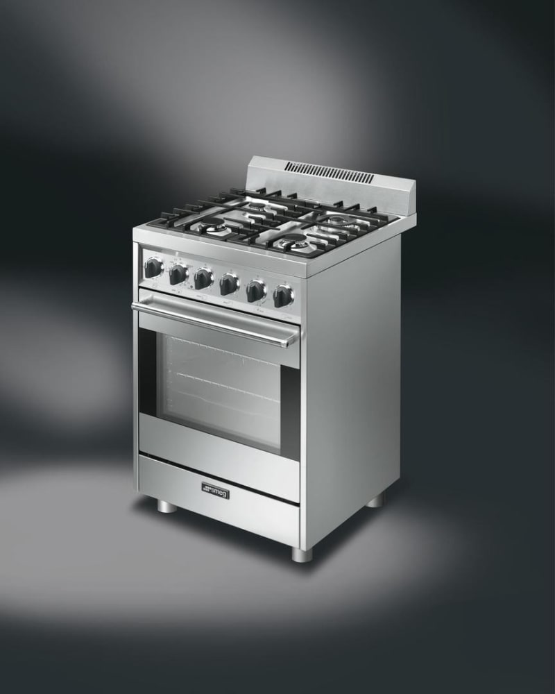 Smeg C24GGXU 24 Inch Freestanding Gas Range with 2.8 Cu. Ft. Capacity, 4 Sealed Burners with up