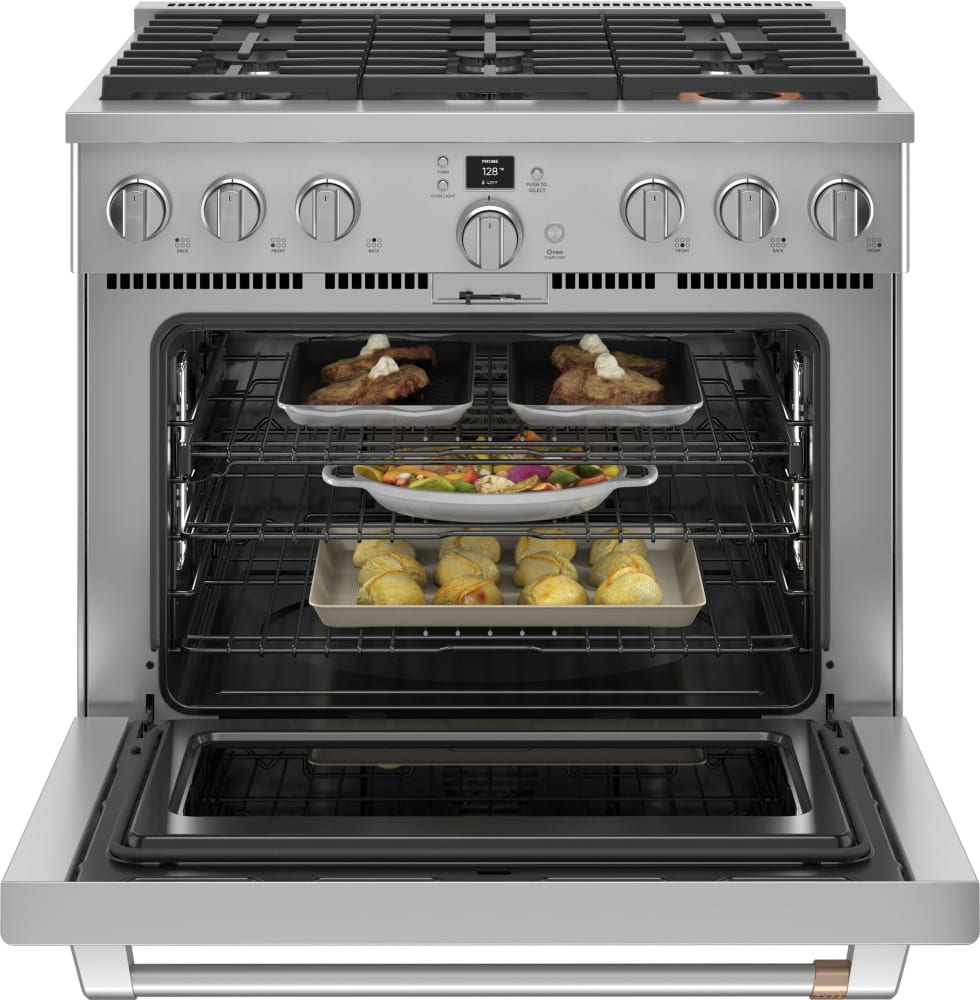 Cafe C2Y366P2TS1 36 Inch Smart Dual Fuel Professional Range with 6
