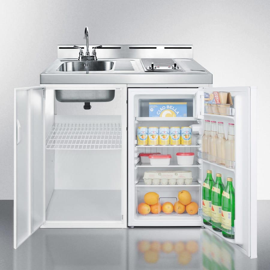 Summit C39ELGLASS 39 Inch Combination Kitchen with 2 Smoothtop Elements