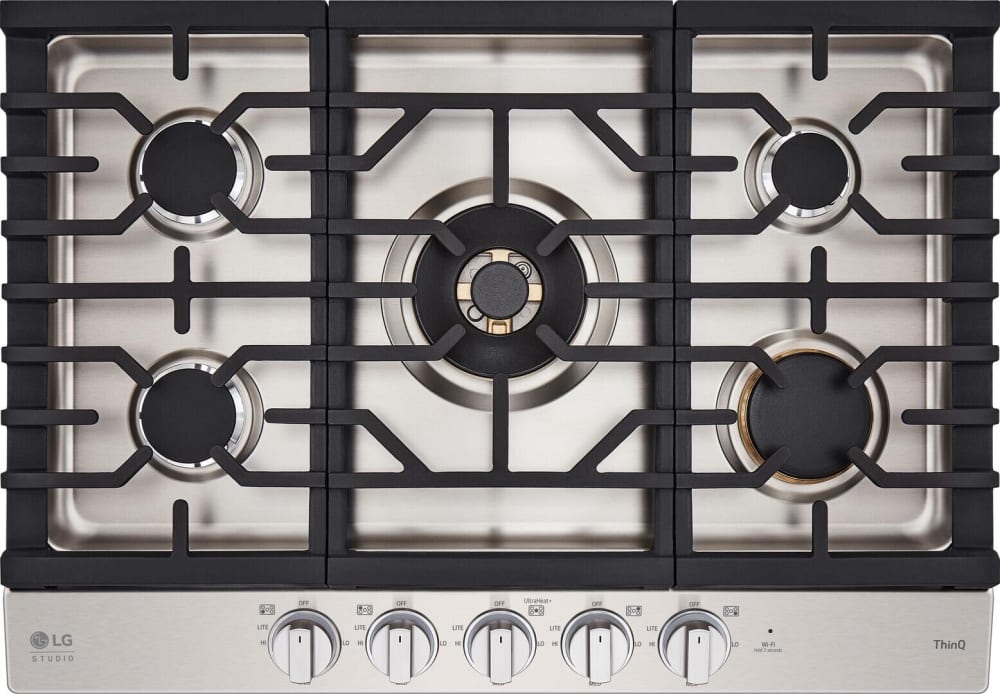 LG CBGS3028S 30 Inch Gas Cooktop with 5 Sealed Burners, Cast Iron