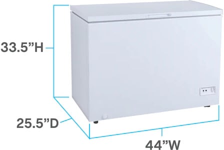Avanti CF10F0W 44 Inch Freestanding Chest Freezer with 10 Cu. Ft