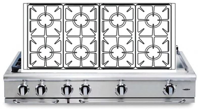 CGRT484GGL Capital Culinarian 48 Range Top with 4 Open Burners and 24  Griddle - Liquid Propane - Stainless