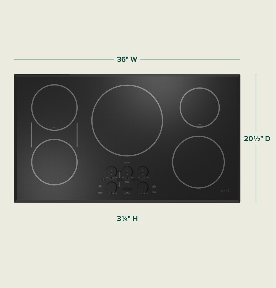 Cafe CHP90361TBB 36 Inch Induction Smart Cooktop with 5 Elements