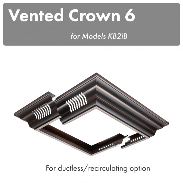 ZLINE CM6VKB2IB Vented Crown Molding Profile 6 for Island Mount Range Hood