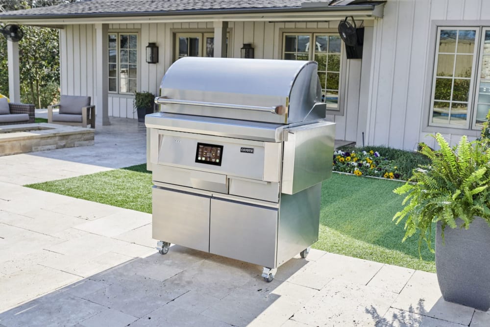 Coyote C1P36FS Freestanding Pellet Grill and Smoker with 8000 BTU/Hr