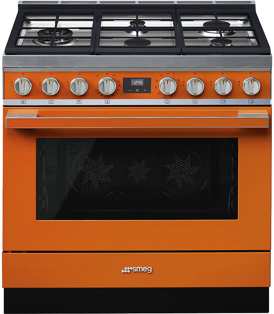 Smeg CPF36UGMOR 36 Inch Freestanding Professional Dual Fuel Range with 5 Sealed Burners, 4.5 Cu