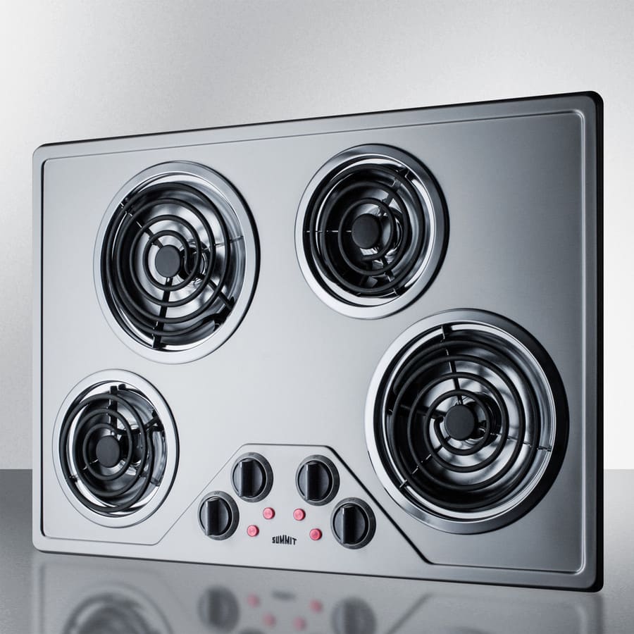 Summit Cr430ss 30 Inch Electric Cooktop With 4 Coil Burners