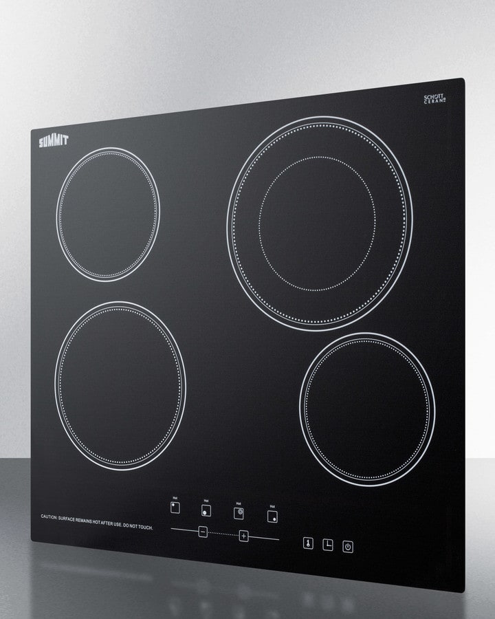 Summit CR4B23T5B 24 Inch Smoothtop Electric Cooktop with Dual Cooking