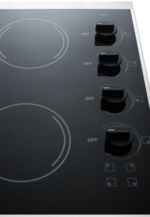 Summit CRD4B1B 24 Inch Smoothtop Electric Cooktop with E.G.O. Burners