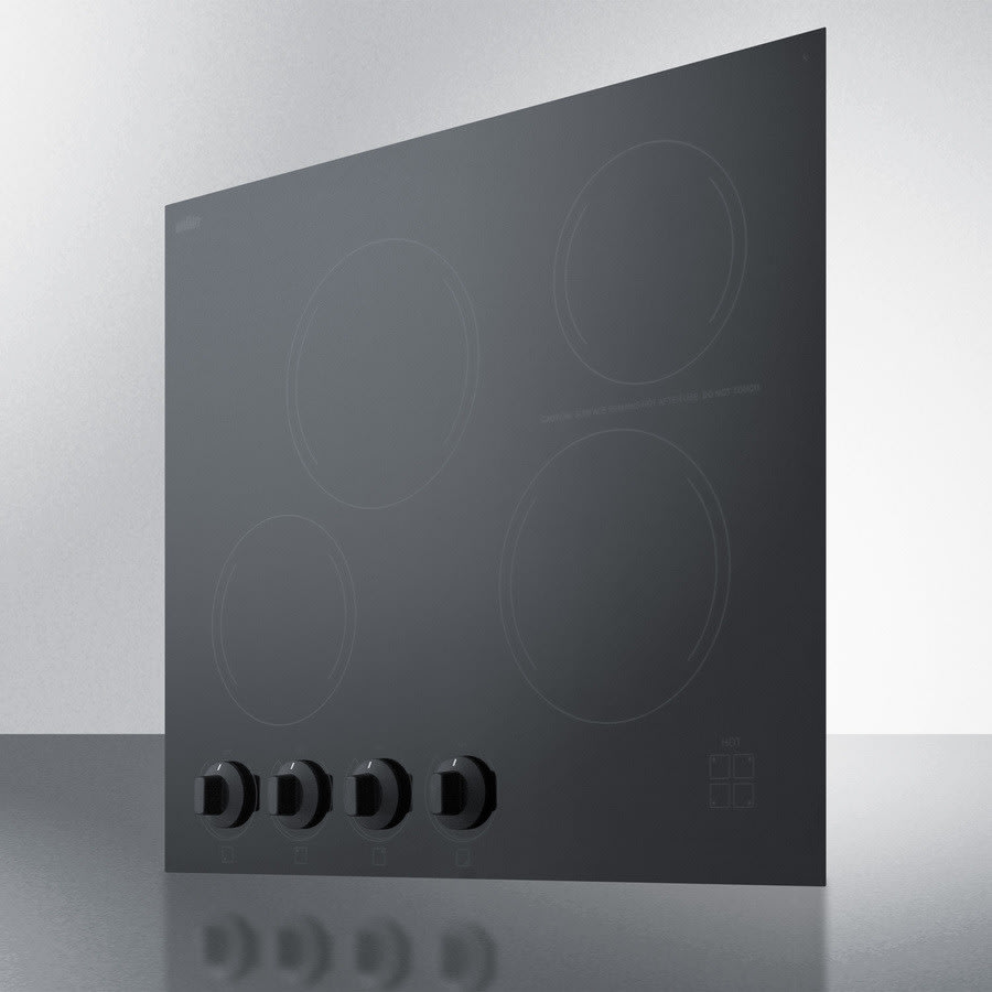 Summit CREK4B 24 Inch Smoothtop Electric Cooktop with EuroKera Glass