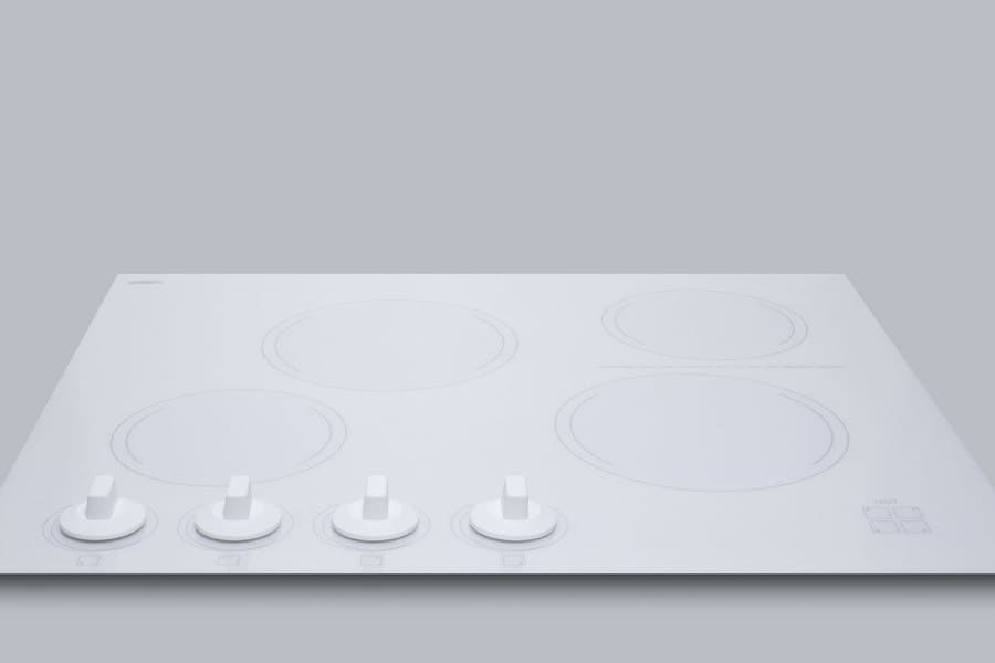 Summit CREK4W 24 Inch Smoothtop Electric Cooktop with EuroKera Glass