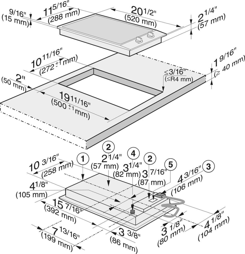 Miele CS10122LP 12 Inch Gas Cooktop with 2 Sealed Burners, 10,230 BTU