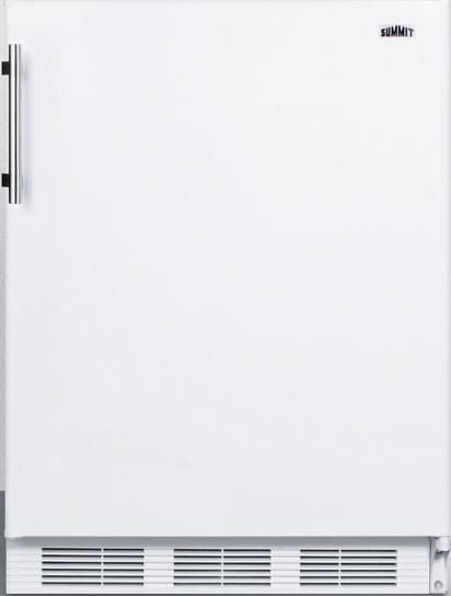 Summit CT661WADA 24 Inch Undercounter Refrigerator with 5.1 cu. ft. Capacity, 2 Adjustable Glass Shelves, Crisper Drawer, 3 Door Bins, Wine Rack, Freezer Compartment, Interior Lighting and Dial Thermostat: White, ADA Compliant