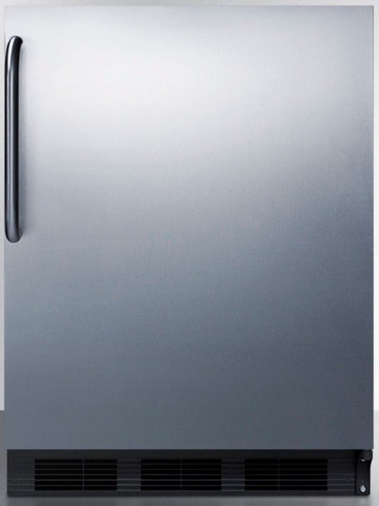 AccuCold CT66BBISSTB 24 Inch Built-in Compact Refrigerator with Adjustable  Glass Shelves, Door Storage, Manual Defrost Freezer, Dual Evaporator and Interior  Light: Stainless Door with Pro Handle