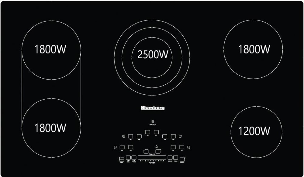 Blomberg CTE36500 36 Inch Electric Cooktop with 5 Radiant Elements, Ceramic Glass Surface